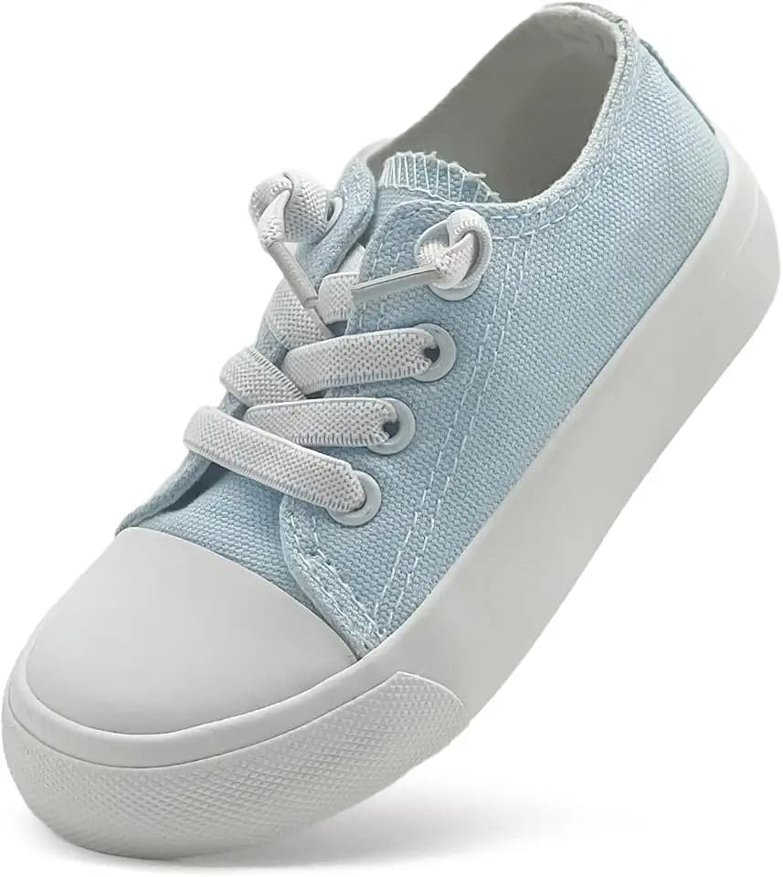 xinran&shengli Toddler Kid Canvas Shoes Boys and Girls Lace Up Low Top Sneakers Little Big Kids Slip On Tennis