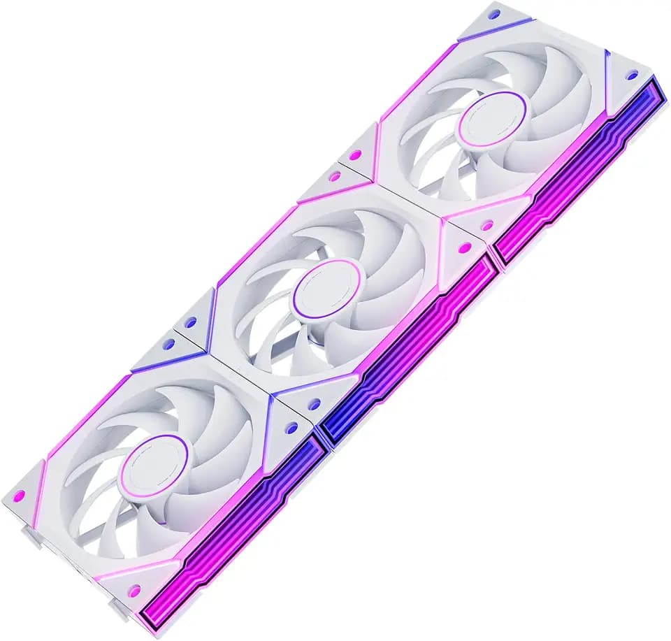 AsiaHorse NyotaUltra ARGB PC Lüfter 120MM Gehäuselüfter 3 Stück, RGB Daisy Chain PC Lüfter [Infinity Mirror] [HDB] 58.5 CFM/2000 RPM/2.05MMH2O 4 Pin PWN & 5V 3Pin ARGB für Asus Aura GIGABYTE MSI Weiß