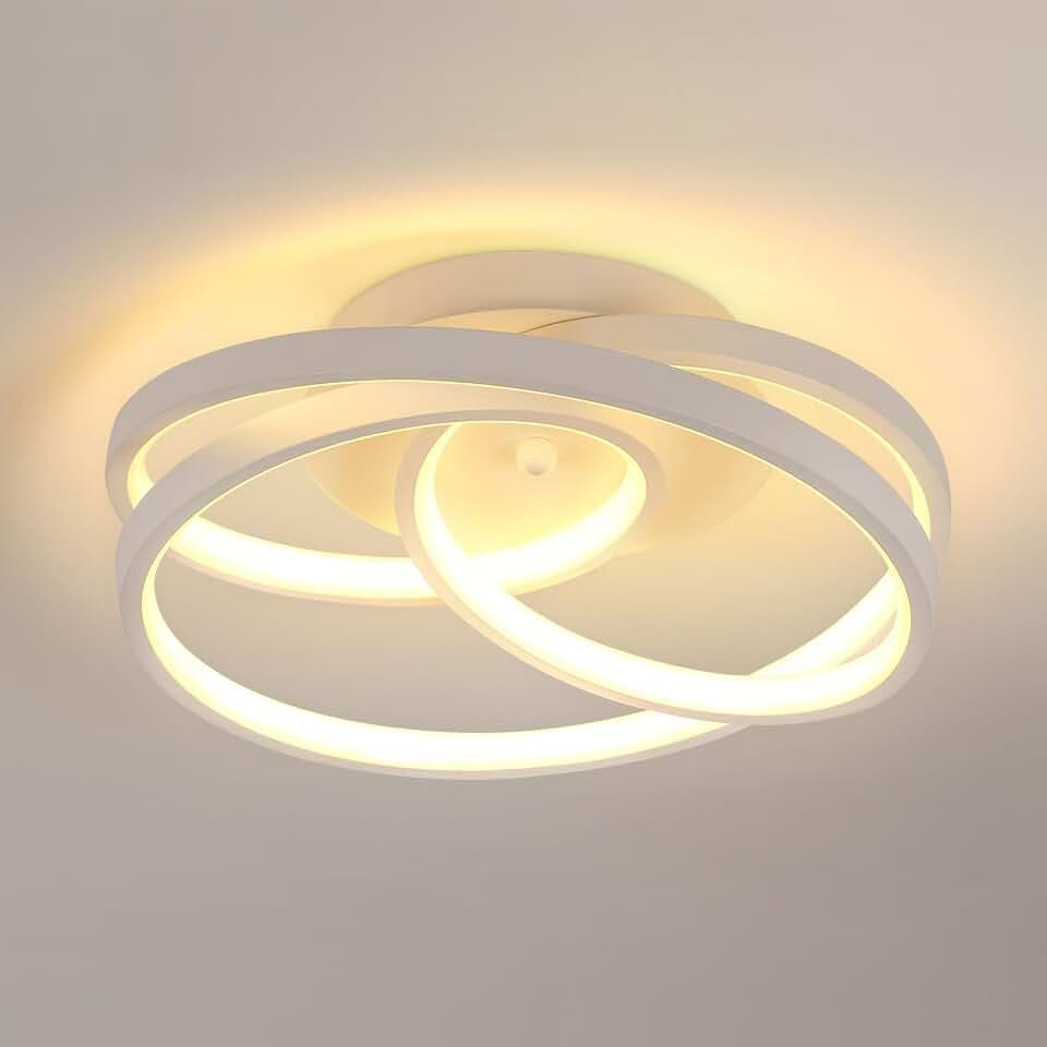 Comely Deckenlampe LED 40W Kreative Spirale Deckenleuchte Weiß, 3000K | Warmweiß 30CM Deckenbeleuchtung für Schlafzimmer, Wohnzimmer, Küche