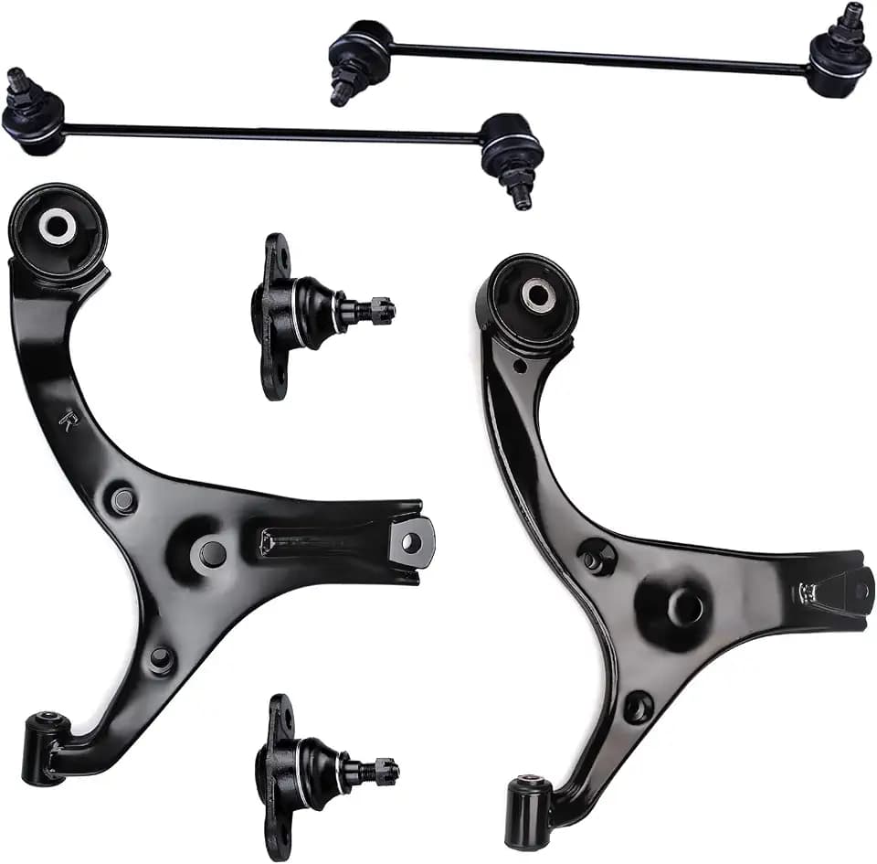 6PC Front Lower Control Arm Sway Bar Link Lower Ball Joints