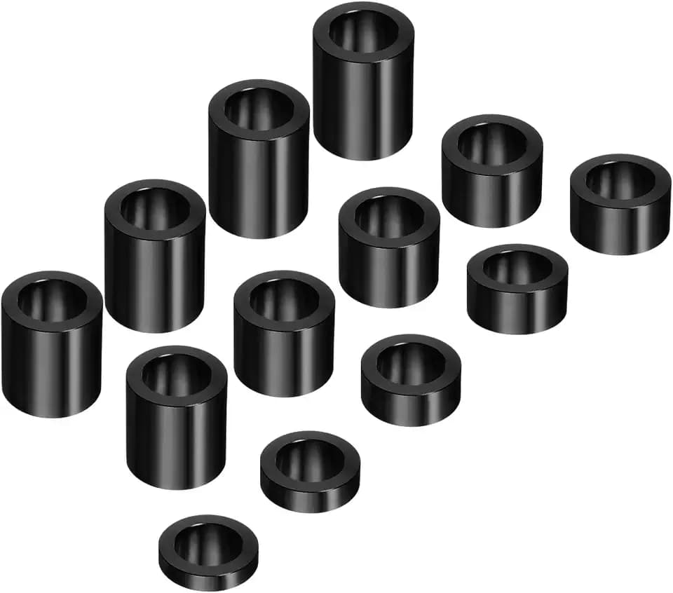 uxcell 13pcs Axle Reducer Spacer Set 1-1/8" Wheel Spacer for 3/4" Axle Reducing Bushing Arbor Adapters for Motorcycle, Grinding Wheels (Black, CNC Aluminum)