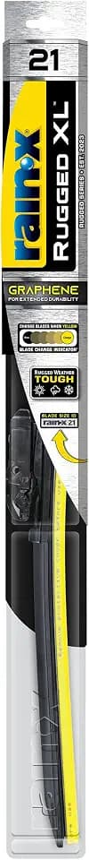 Rain-X 870421 Rugged XL Wiper Blade 21", Windshield Wipers Replacement, Quiet & Durable Beam Design, All Weather Performance & Easy Universal Install, Blade Wear Indicator (Pack of 1)