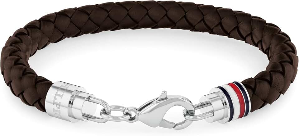 Tommy Hilfiger Jewelry Lederarmbänder für Herren in Verschiedenen Farbkombinationen — Alle mit Edelstahlverschluss