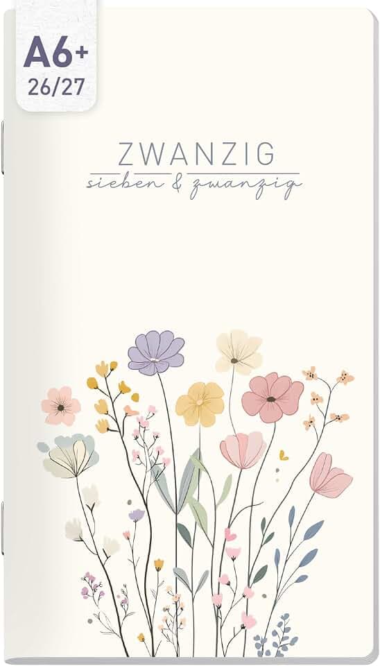 Häfft® Monatskalender 26/27 Taschenkalender A6+ Square "Flower Joy"