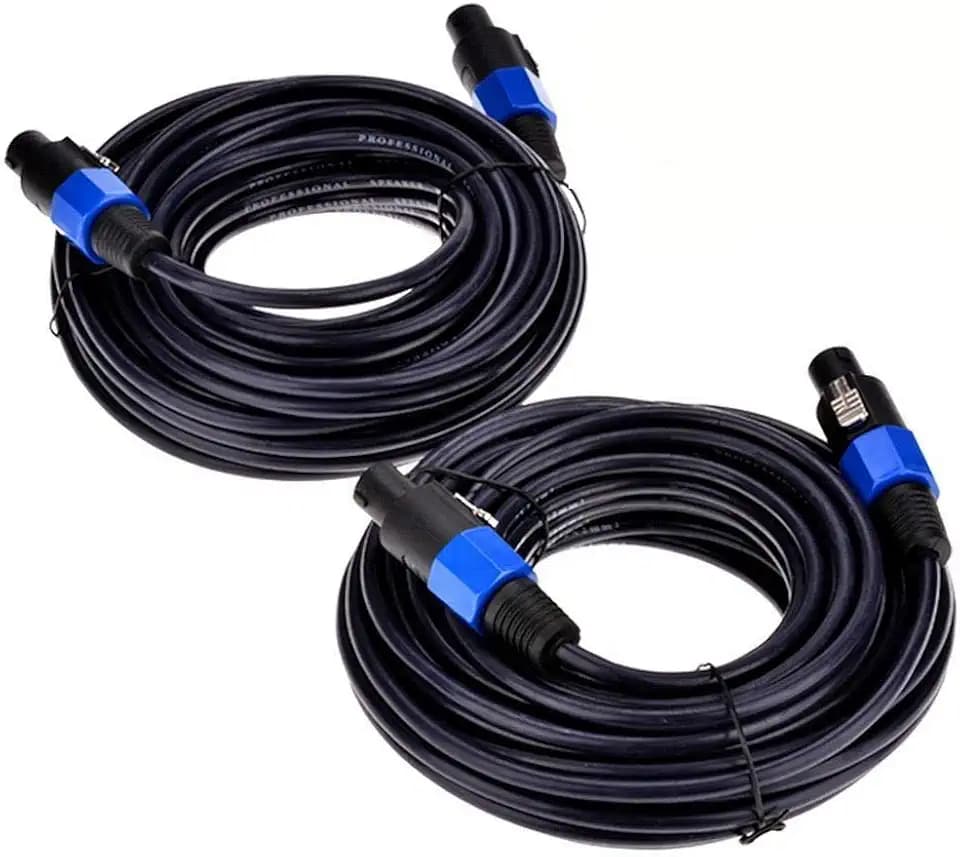2 Pack 50 Feet Speakon to Speakon Cable 12 Gauge 2 Conductor Twist Lock