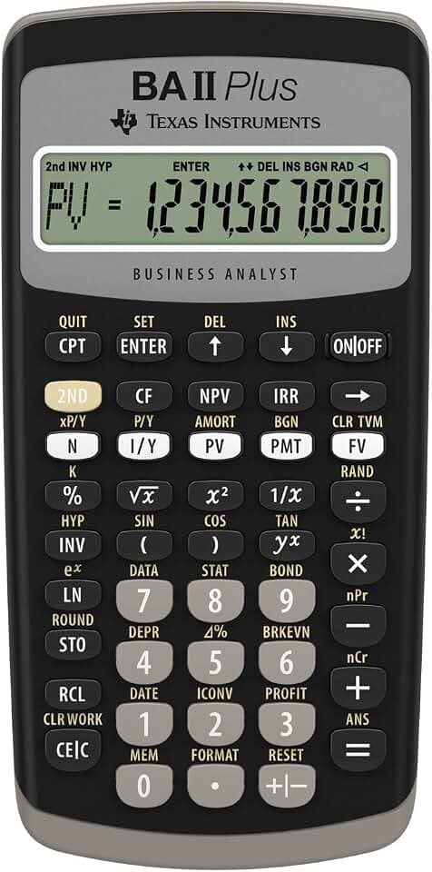 Texas Instruments BA II Plus Finanzrechner, schwarz