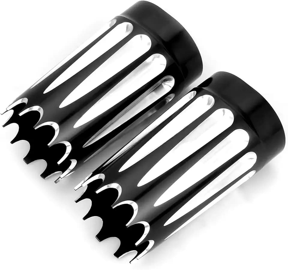 49mm Fork Slider Boots Cover for Harley Touring, FLHR, FLHX, Ultra Limited Low, CVO Street Glide, Bagger (Black, Gear style)