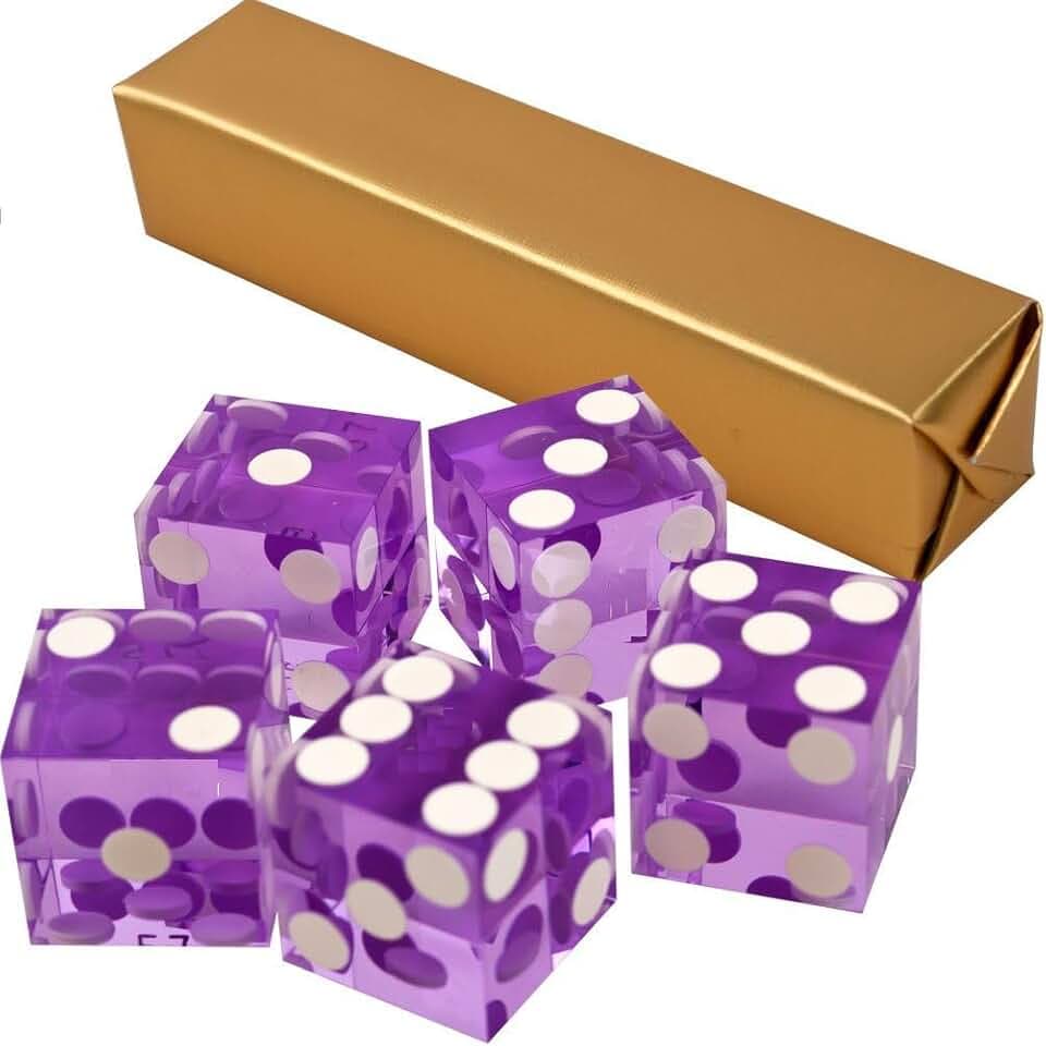 5 x Perfekte 19 mm Präzisions-Casino-Würfel/Craps (rosa)