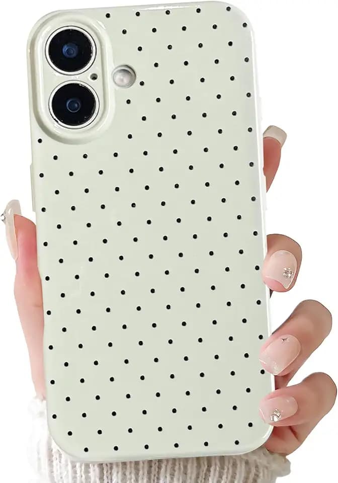 Lovmooful for iPhone 16 Case Cute Polka Dot Design-Green