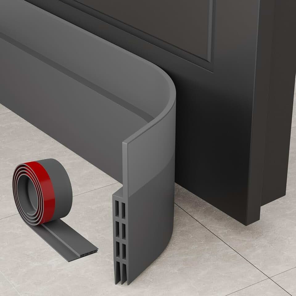 Türdichtung Selbstklebend 4 x 100 cm (400 cm gesamt) – 5 cm breit, zuschneidbarer Zugluftstopper für Türen gegen Kälte, Lärm, Staub & Insekten – Grau, ideal für Altbau & Mietwohnungen