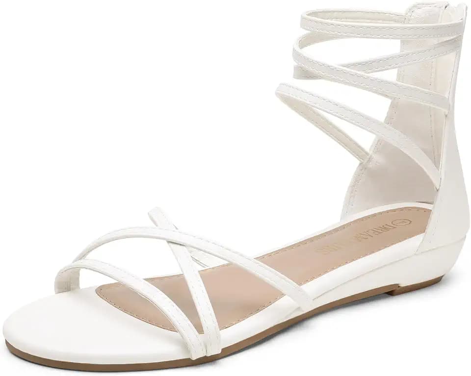 DREAM PAIRS Women's Strappy Dressy Flat Sandals