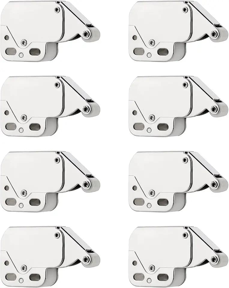 8 PCS Mini Federschnäpper, Möbelschnapper, Druckverschluss für Möbel, Türschnapper und Kleiderschränke, Inklusive Schrauben, für Küchenschränke, Garderobentüren und Fenster