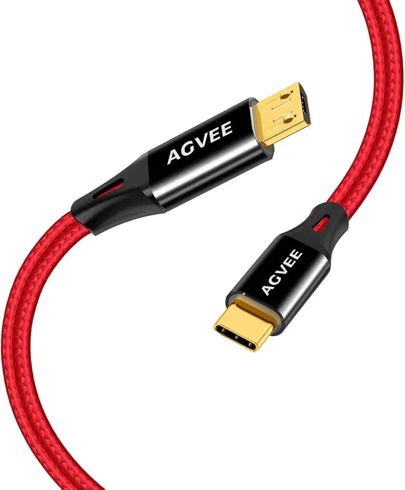 AGVEE 2 Pack 10ft USB-C to Micro USB Cable
