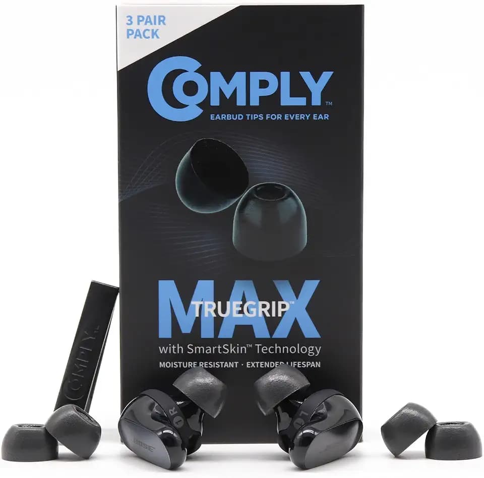 Comply TrueGrip MAX Memory Foam Replacement Earbud Tips