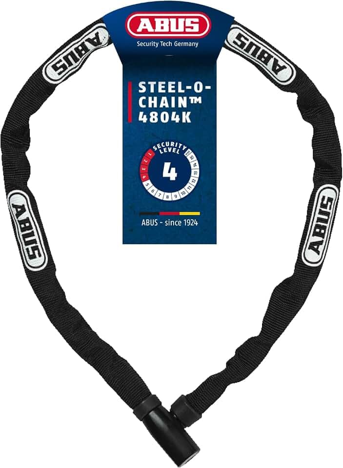 ABUS Kettenschloss Steel-O-Chain 4804K – Fahrradschloss aus Spezialstahl – ABUS-Sicherheitslevel 4