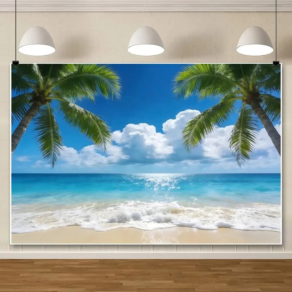 10x8ft Summer Ocean Beach Backdrop for Party