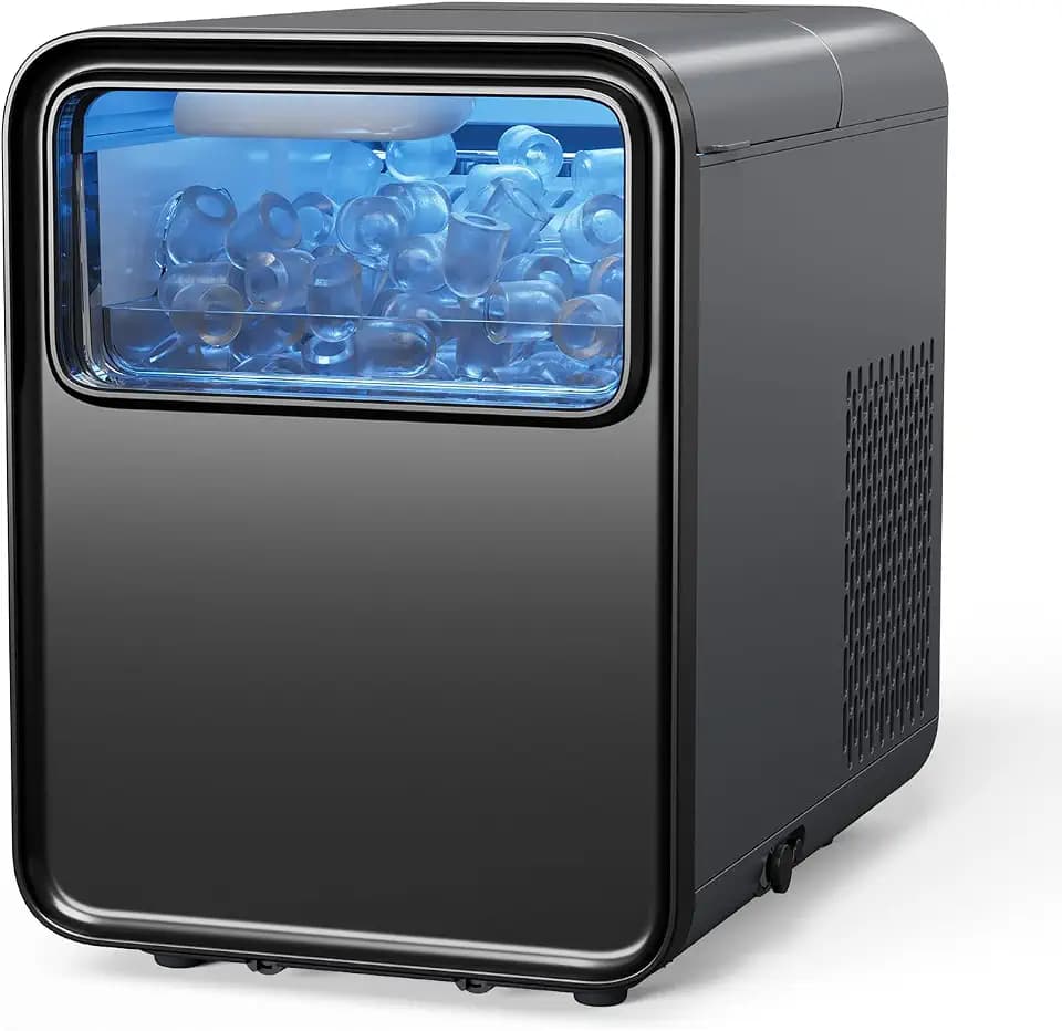 BREEZOME Ice Maker Countertop, 9 Ice Cubes in 6 mins, 26.5LBS /24H