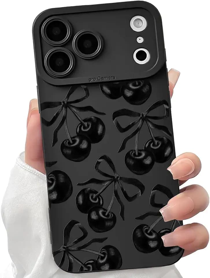 Lovmooful for iPhone 17 Pro Max/18 Pro Max Case Bowknot-Cherry Bow