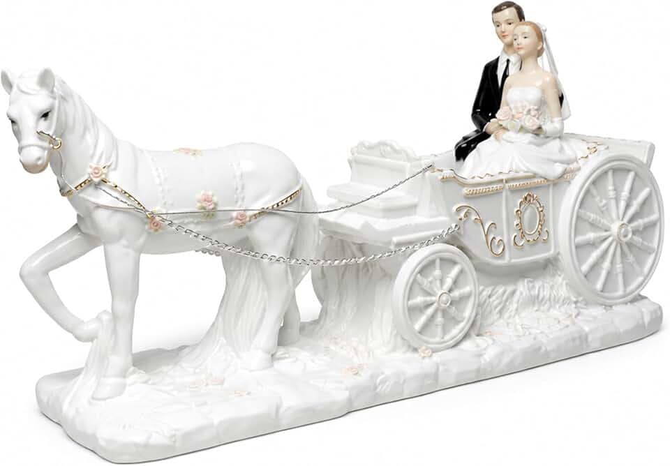Spardose Hochzeitskutsche Geldgeschenk 31x14x8 cm Keramik