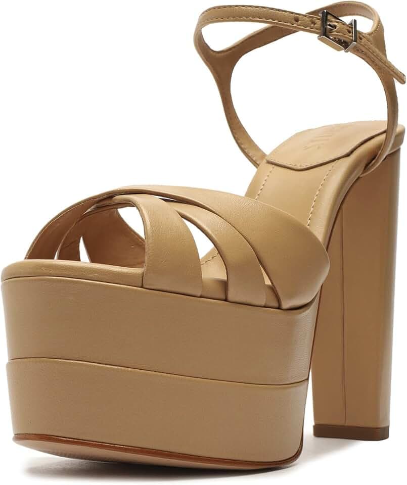 SCHUTZ Keefa High Platform Sandal, Light Nude