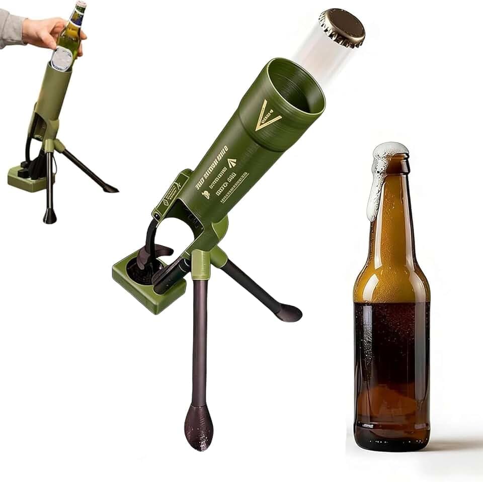 Mörserförmiger Bierflaschenöffner, 51mm Flaschenöffner für kleine Corona Flaschen, Lustiger Cap Shooter, Perfektes Geschenks für Bierliebhaber, Grün