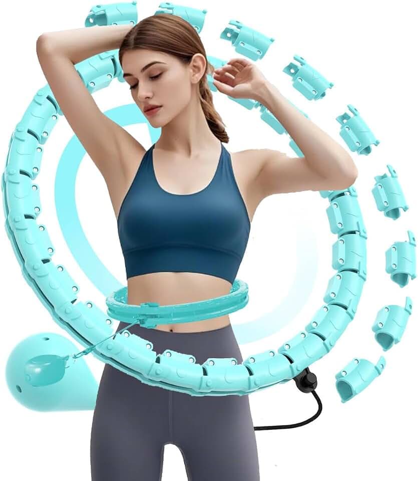 Weighted Hula Hoop, Fitness Hula Hoops for Adults,Infinity Hoop Plus Size with 24 Detachable Links,Hula Hoop with Weight Ball Exercise Hoop for Weight Loss Exercise