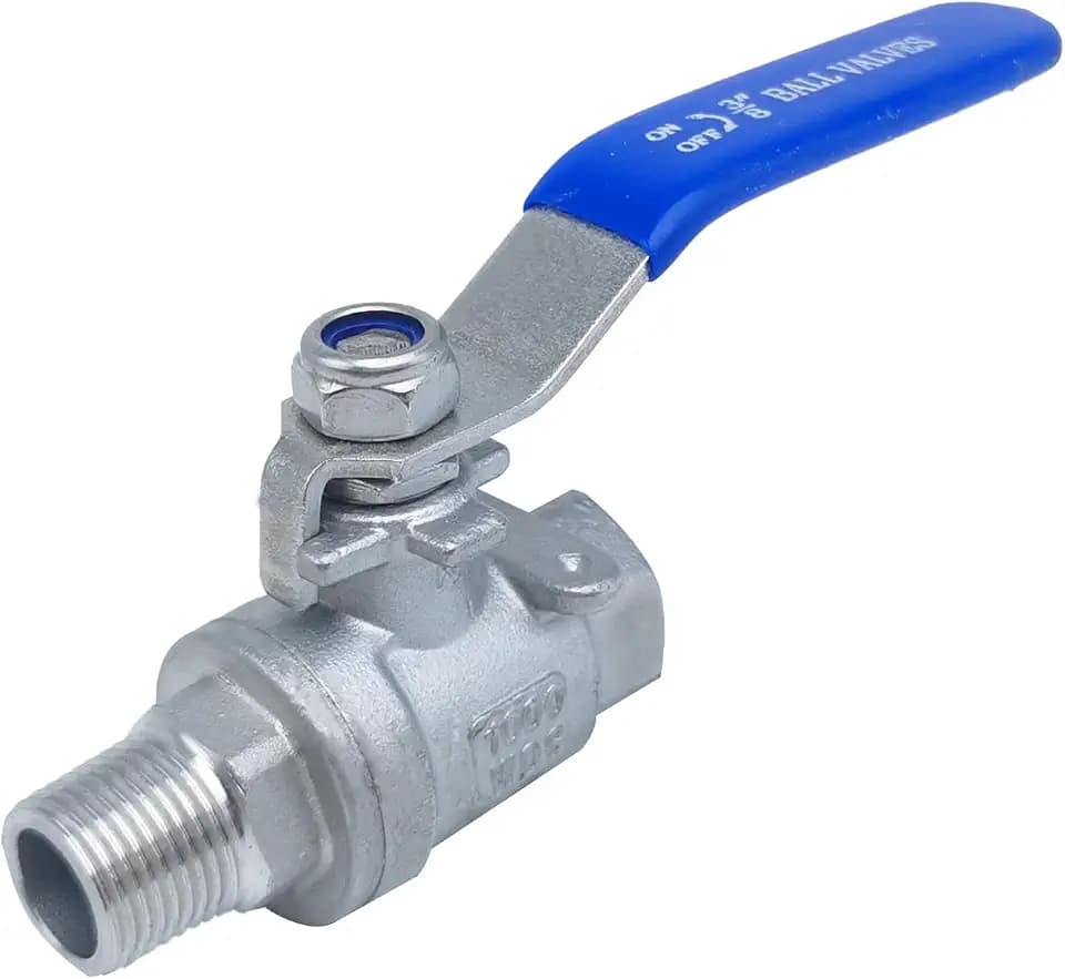 Full Port Ball Valve 3/8" NPT Heavy Duty Stainless Steel 304 Male x Female Thread For Water,Oil and Gas（1000WOG）