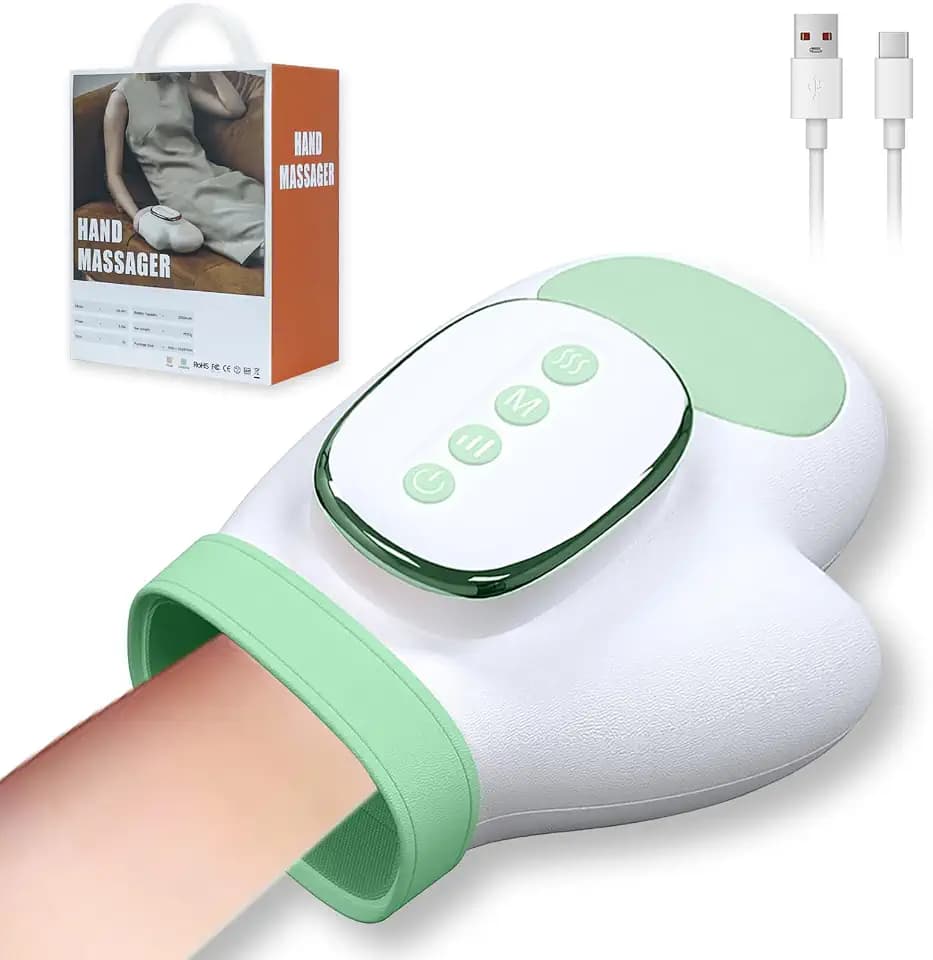 Handmassagegerät mit Wärmefunktion, Elektrische Handmassage, Massager Schmerzlinderung für Finger, Handmassagegerät zur Entspannung von Händen und Handgelenken, Geschenke für Damen Herren