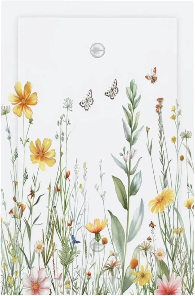 Light Switch Covers Rustic Colorful Floral Butterfly Watercolor Flowers Decorative Switch Plates 1 Gang Blank No Device Outlet Covers Electrical WallPlates for Bathroom Bedroom Decor
