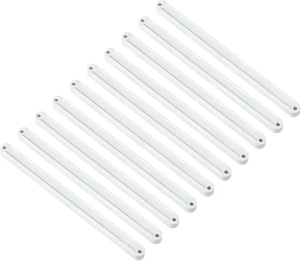 QUARKZMAN Schubladenschienen, 10 Stück 235mm - Kunststoff-Schubladenschienen, seitlich montierte gerillte Führungsschienen für Schubladen von Schränken, Nachttischen (Weiß)