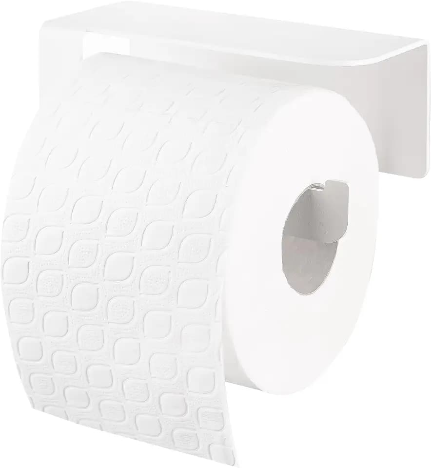 DABSTORY Toilettenpapierhalter Klopapierhalter Klorollenhalter Wandmontage WC Papier Halter Papierhalter Rollenhalter für Badzimmer und Küche Edelstahl Montage Ohne Bohren (Weiß)