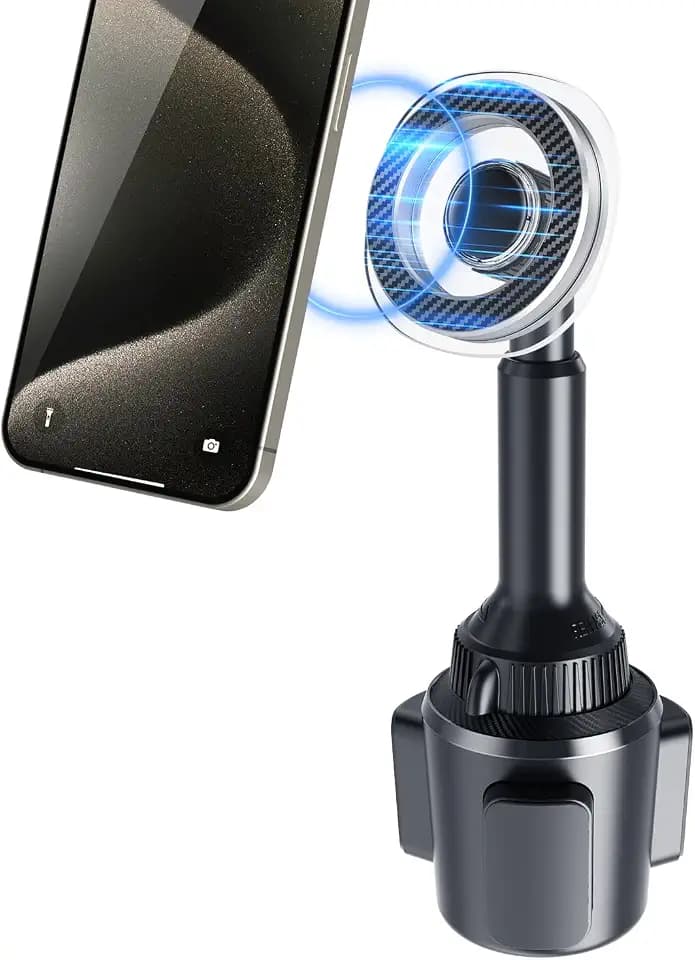 OQTIQ Phone Cup Holder for Car Mount for MagSafe, Quick Extension Long Arm