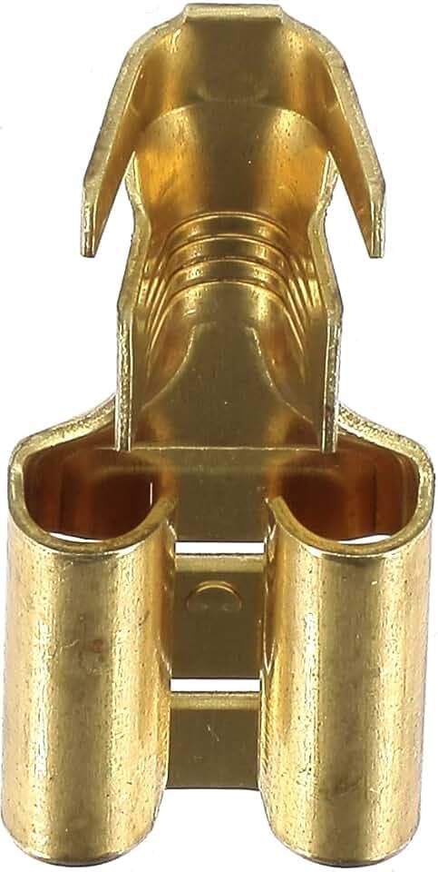 Restagraf Flachsteckhülse, blank, weiblich, 9,5 x 12 mm (2,6 bis 6 mm²) (30 Stück), Messing