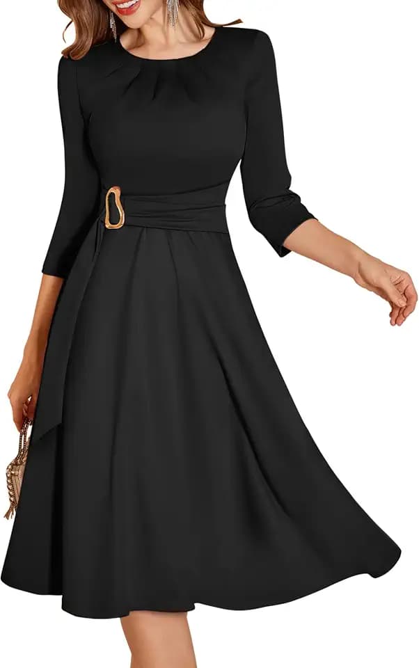 Dressystar Women's Midi Elegant Formal Wedding Guest Dresses for Women