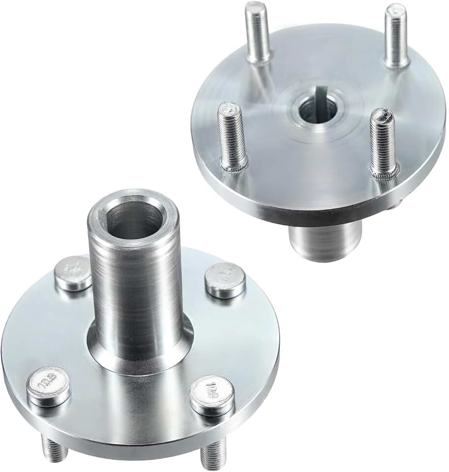 4" x 4" Go-Kart Live Axle Hub with 1" to 3/4" Step-Down - 1/4" Keyed Shaft, 8 Inch Rear Front Wheel, x4 Lug Set Kit(2PCS)