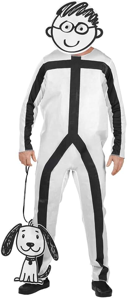 Riethmüller Herren-Kostüm Strichmännchen - Karneval Kostüm & Faschingskostüm für Erwachsene - Verkleidung & Karnevalskostüm