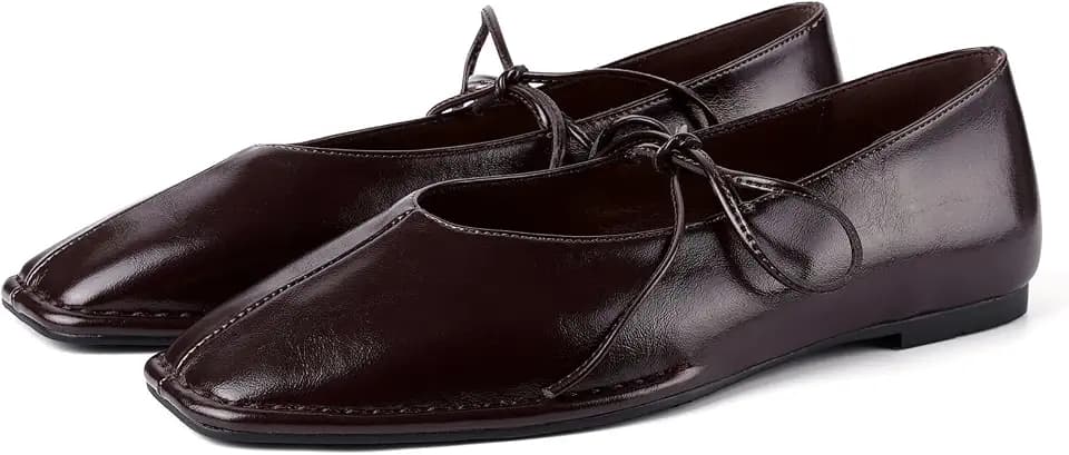 Ballet Flats for Women Square Toe Mary Jane Shoes
