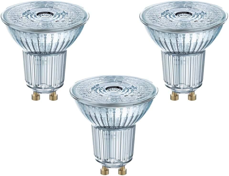 Osram LED Base PAR16 Reflektorlampe, mit GU10-Sockel, nicht dimmbar, 4,3= Ersetzt 50 Watt, 36° Ausstrahlungswinkel, Kaltweiß - 4000 Kelvin, 3er-Pack