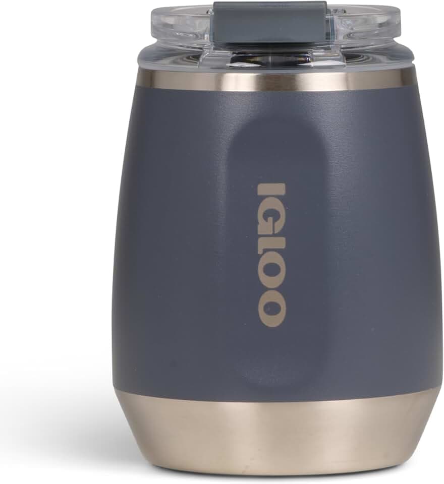 IGLOO Wine Weinbecher – Doppelwandiger Edelstahl Thermobecher mit Deckel, 300ml – Isolierter Weinkühler für unterwegs, Camping, Garten & Picknick – BPA-frei, stilvoll & langlebig