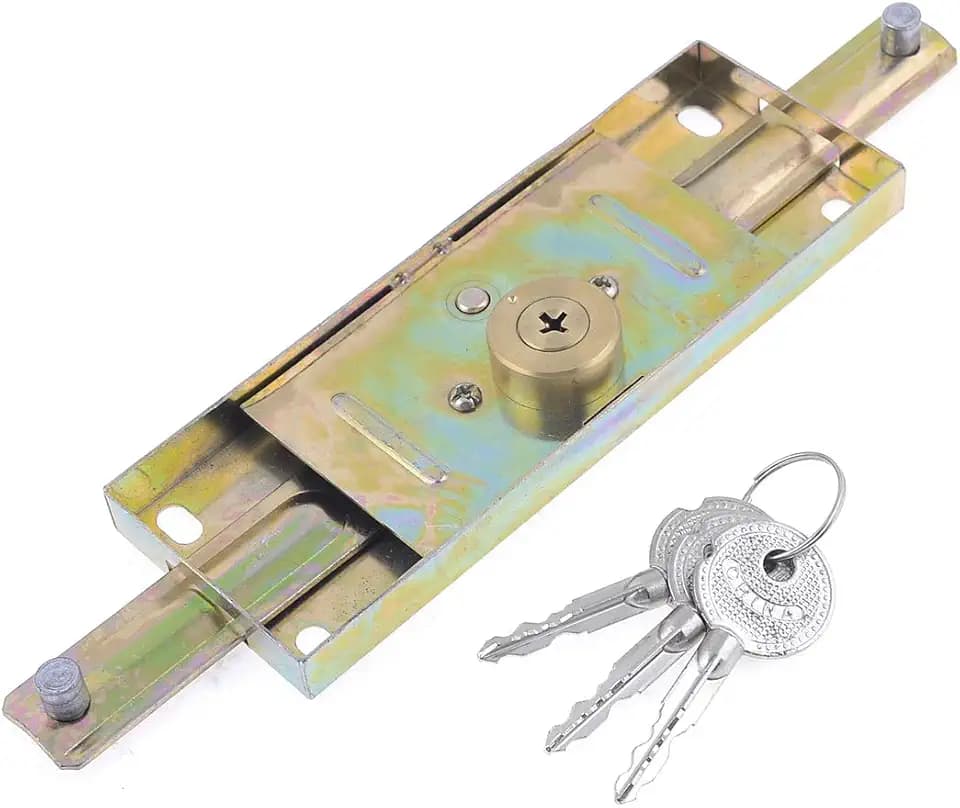 sourcing map Lager Store Rolling Shutter Tür gold Ton Schlösser 23 cm lang