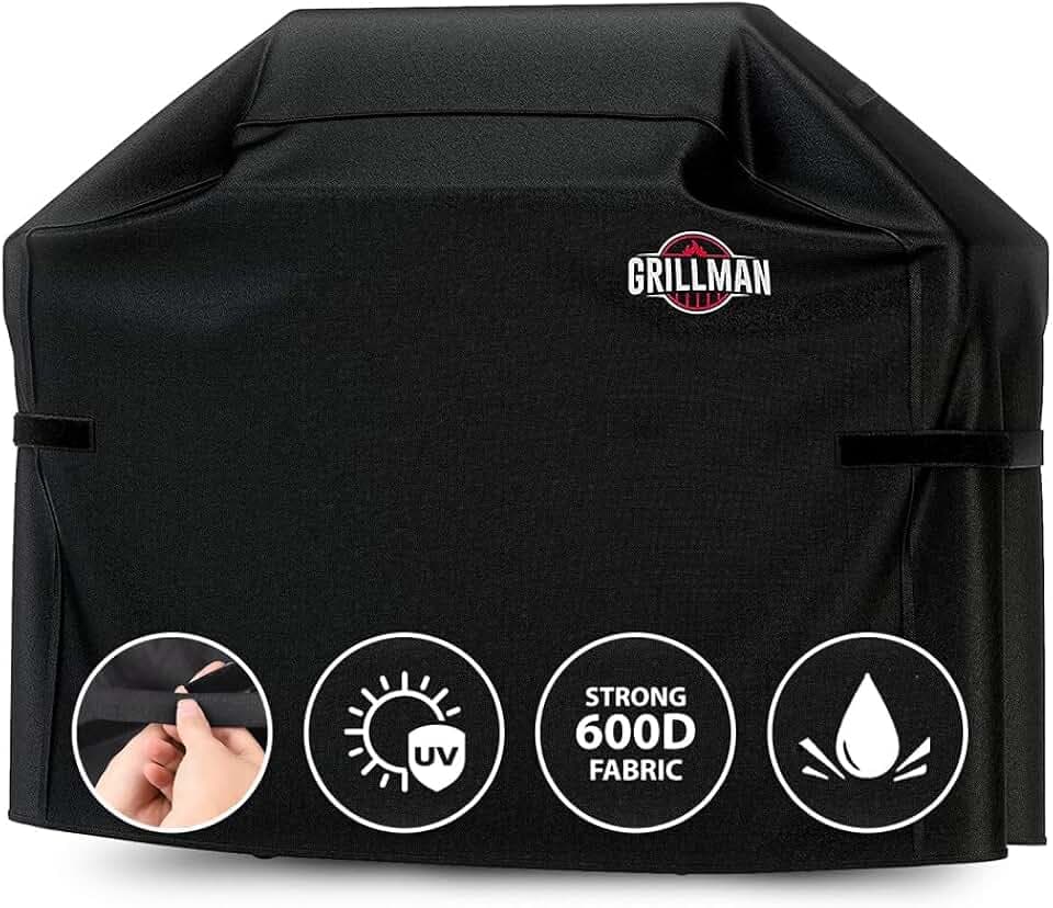Grillman Waterproof BBQ Grill Cover for Outdoor Grills, 72 Inch, Black