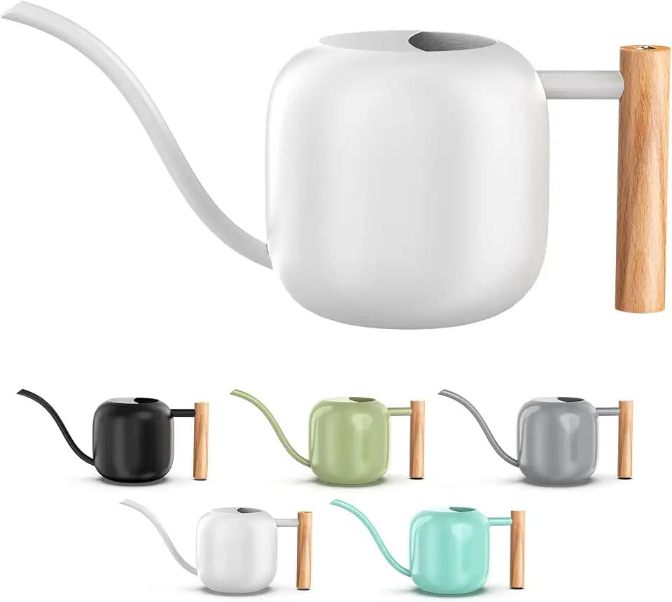 Green Moon 1.2L/41oz Metal Metal Watering Can with Long Spout, White