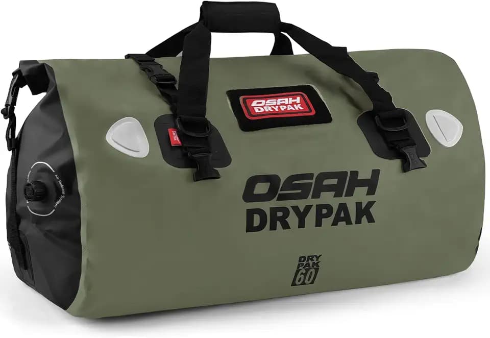OSAH DRYPAK wasserdichte Rucksack Dry Bag – Wasserfeste Reisetasche Seesack, Rolltop, Großem Stauraum, Vielseitige wasserdichte Tasche für Camping, Motorrad, Bootfahren, Kajak, SUP, Strand und Angeln