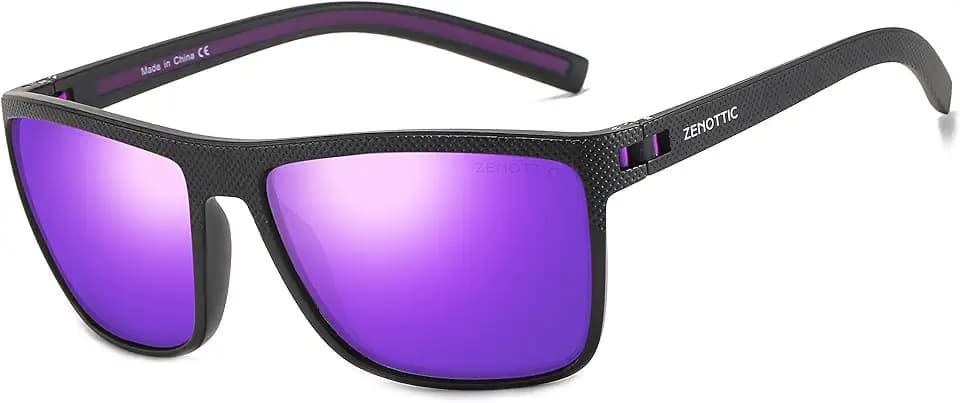 ZENOTTIC Sonnenbrille Herren Polarisiert, Leichtes Eckig TR90 Rahmen UV400