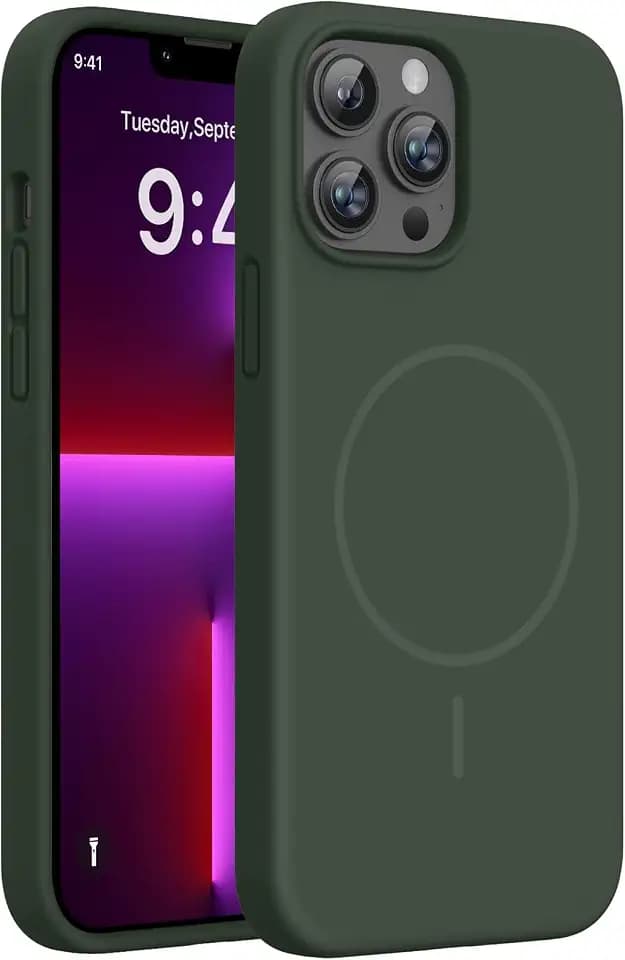 Miracase Silicone & Magnetic for iPhone 13 Pro Case, Dark Green