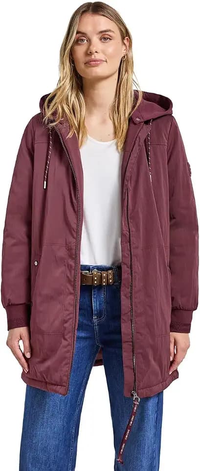 Street One Damen Langer Blouson mit Kapuze