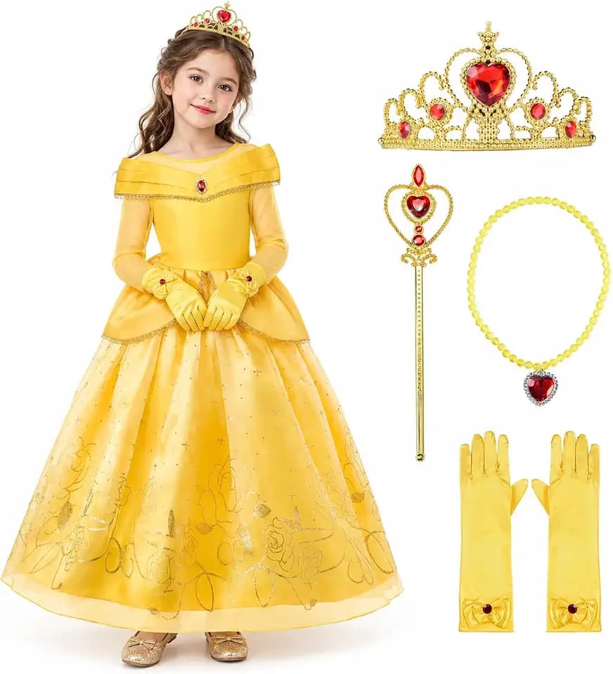 ReliBeauty Kostüm Mädchen Faschingskostüme Kleid Gleb Langärmel mit Zubehöre