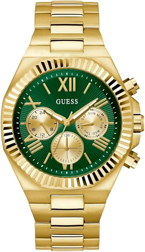 GUESS Silver-Tone and Black Multifunction Watch