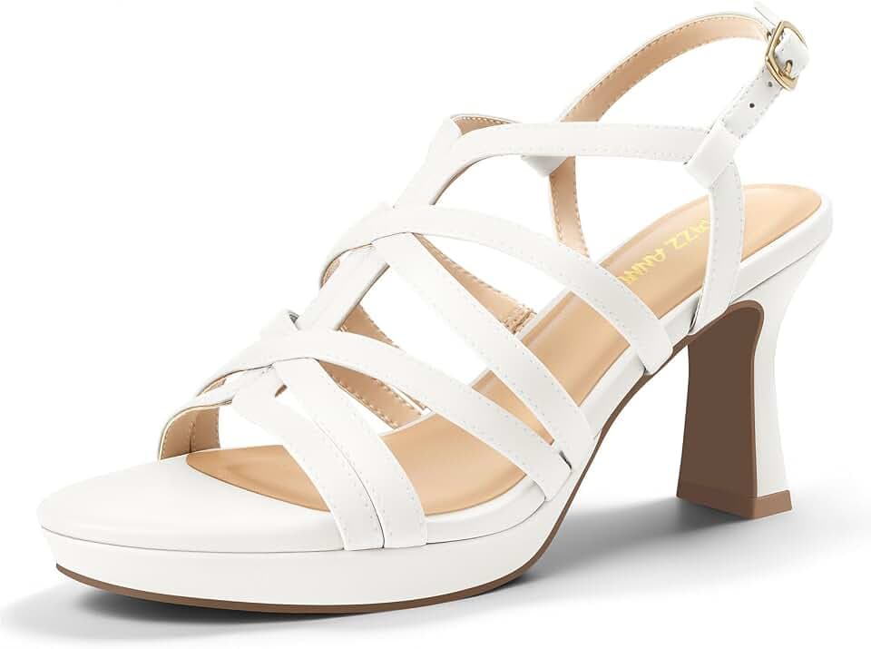 PIZZ ANNU Women's Luniva Platform Heels Block Chunky Open Toe Ankle Strap High Heeled Sandals Fashion Strappy Dress Pump Shoes for Daily Wedding Party