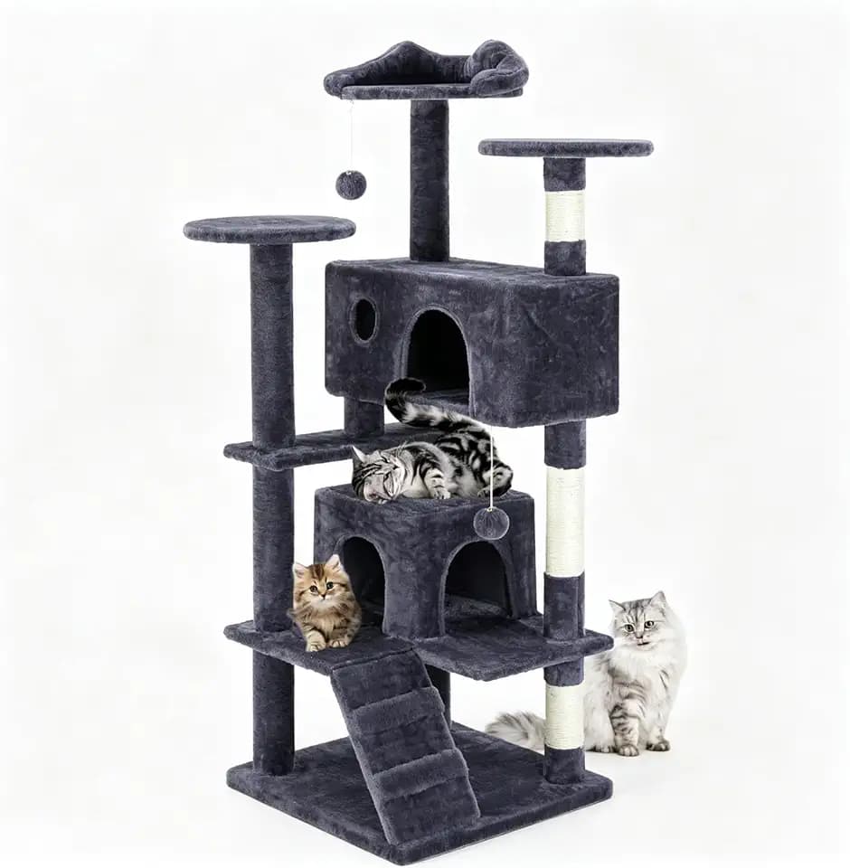DUMOS 54 Inch Cat Tree Tower with Scratching Posts